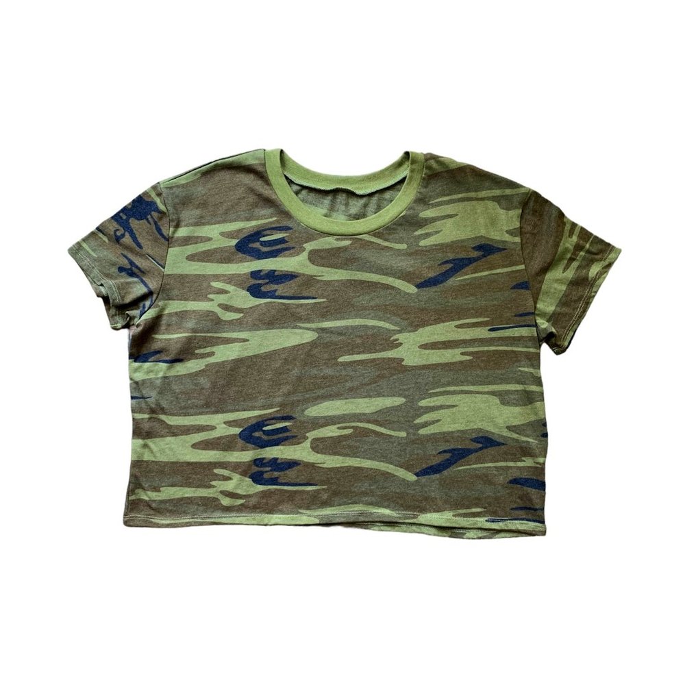 Women's Soft Green Camo Tee T-Shirt - Size XXL